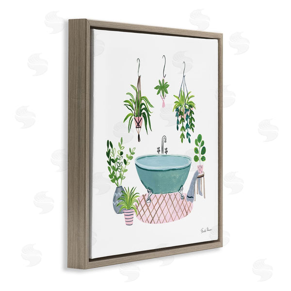 Stupell Industries Farida Zaman | Claw Bath With Hanging Plants
