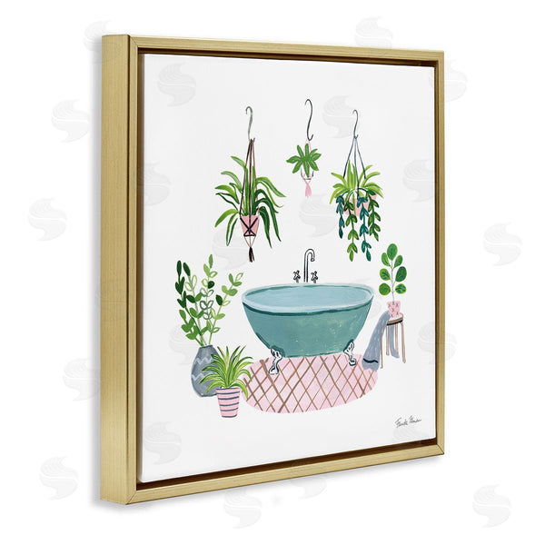 Stupell Industries Farida Zaman | Claw Bath With Hanging Plants