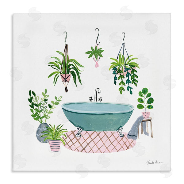 stupell industries Farida Zaman | Claw Bath with Hanging Plants