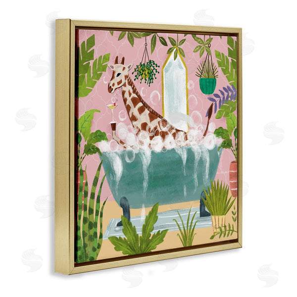 Stupell Industries Farida Zaman | Giraffe Fun Bath Time