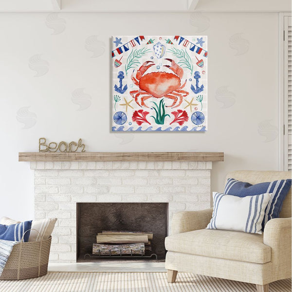 Stupell Industries Farida Zaman | Maritime Crab Pattern Wall Art
