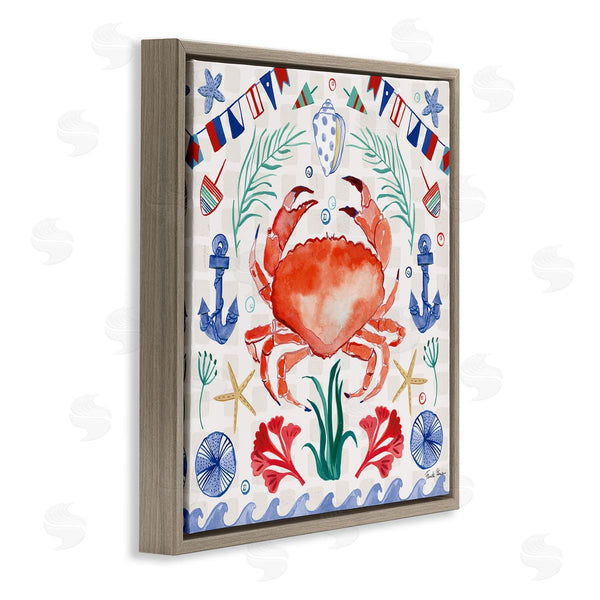 Stupell Industries Farida Zaman | Maritime Crab Pattern Wall Art