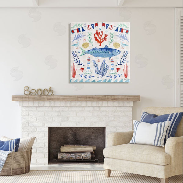 Stupell Industries Farida Zaman | Maritime Sea Life Pattern Wall Art