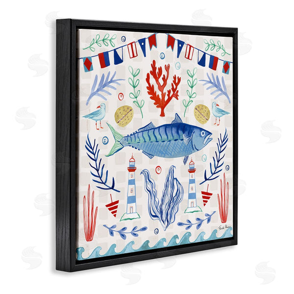 Stupell Industries Farida Zaman | Maritime Sea Life Pattern Wall Art