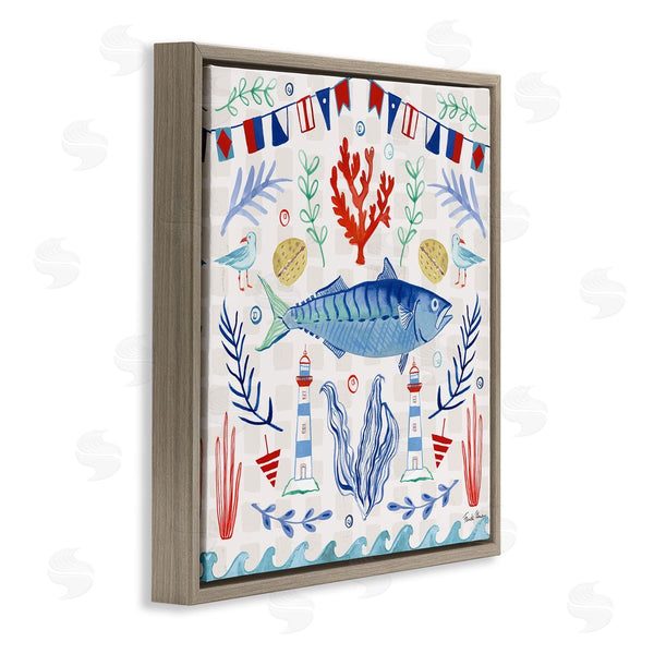 Stupell Industries Farida Zaman | Maritime Sea Life Pattern Wall Art
