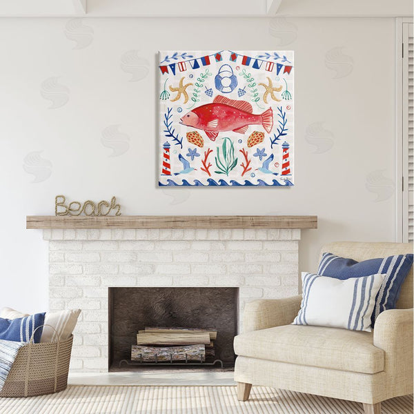Stupell Industries Farida Zaman | Nautical Patterned Fish Wall Art