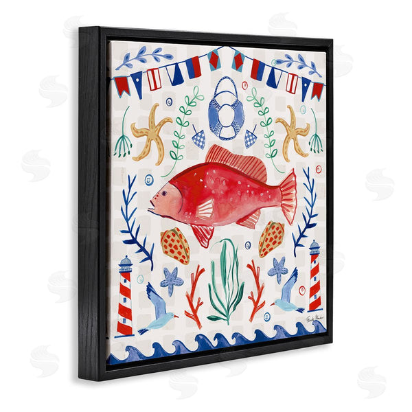 Stupell Industries Farida Zaman | Nautical Patterned Fish Wall Art