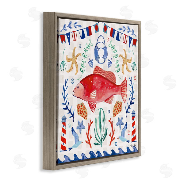 Stupell Industries Farida Zaman | Nautical Patterned Fish Wall Art