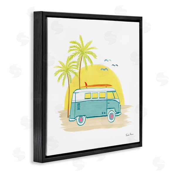 Stupell Industries Farida Zaman | Summertime Tropical Bus Sunshine Palm Tree Travel Illustration Wall Art