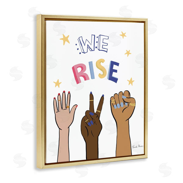 Stupell Industries Farida Zaman | We Rise Phrase Playful Text Female Hands Raised