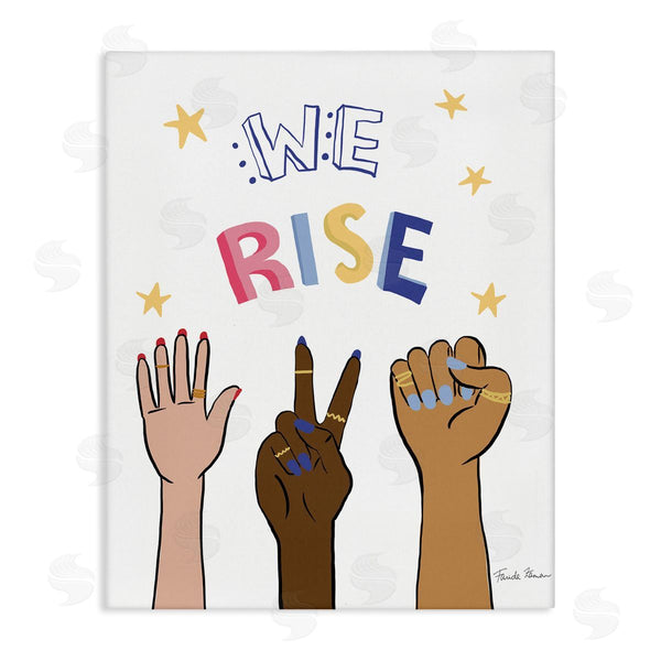 stupell industries Farida Zaman | We Rise Phrase Playful Text Female Hands Raised