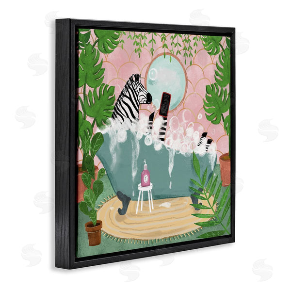 Stupell Industries Farida Zaman | Zebra Fun Bath Time