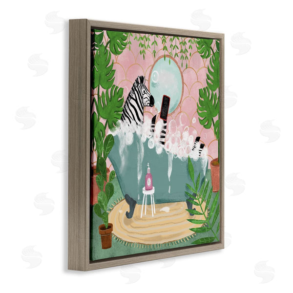 Stupell Industries Farida Zaman | Zebra Fun Bath Time