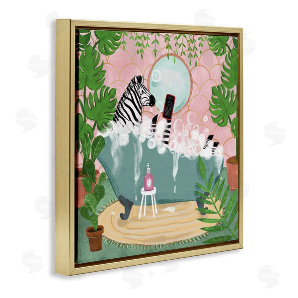 Stupell Industries Farida Zaman | Zebra Fun Bath Time