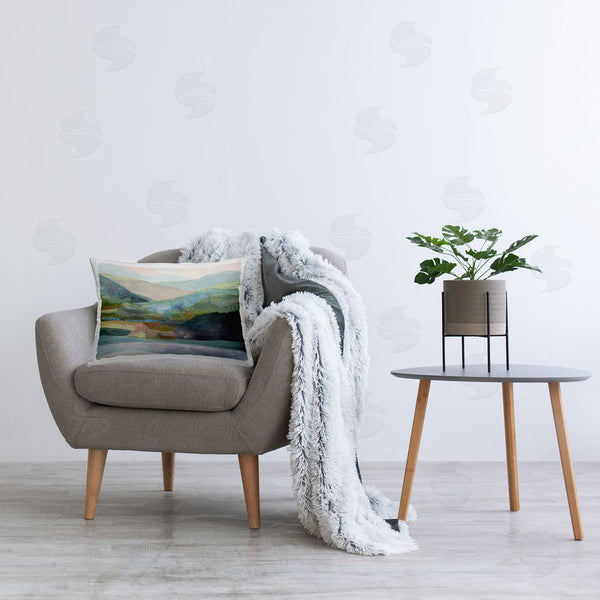 Stupell Industries Farren Lee | Misty Morning Mountain Gradient Throw Pillow