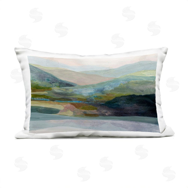 Stupell Industries Farren Lee | Misty Morning Mountain Gradient Throw Pillow