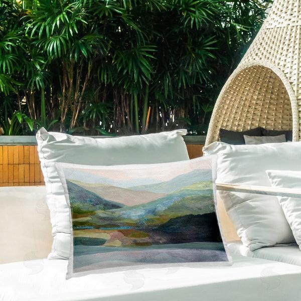 Stupell Industries Farren Lee | Misty Morning Mountain Gradient Throw Pillow