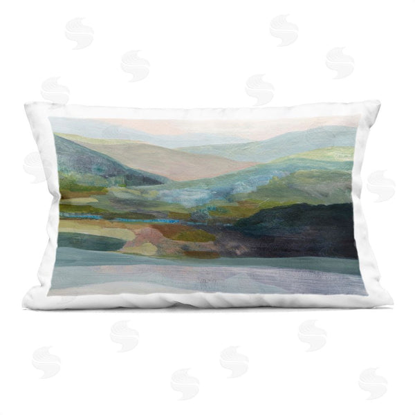 stupell industries Farren Lee | Misty Morning Mountain Gradient Throw Pillow