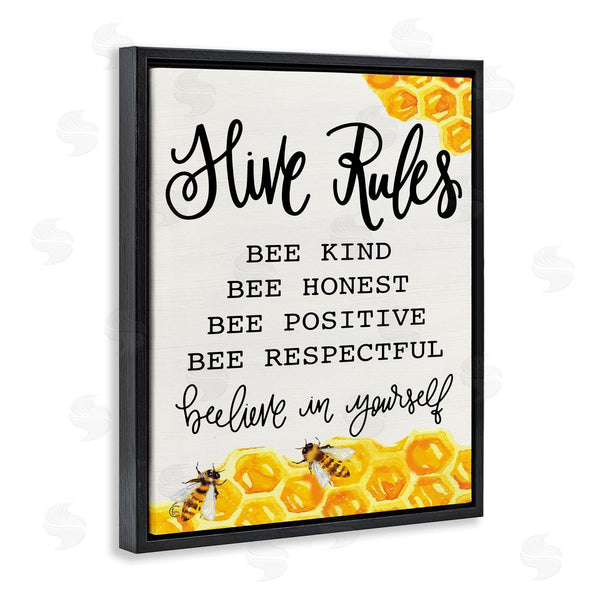 Stupell Industries Fearfully Made Creations | Hive Rules Bee Phrase Wall Art