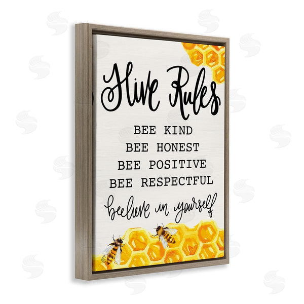 Stupell Industries Fearfully Made Creations | Hive Rules Bee Phrase Wall Art