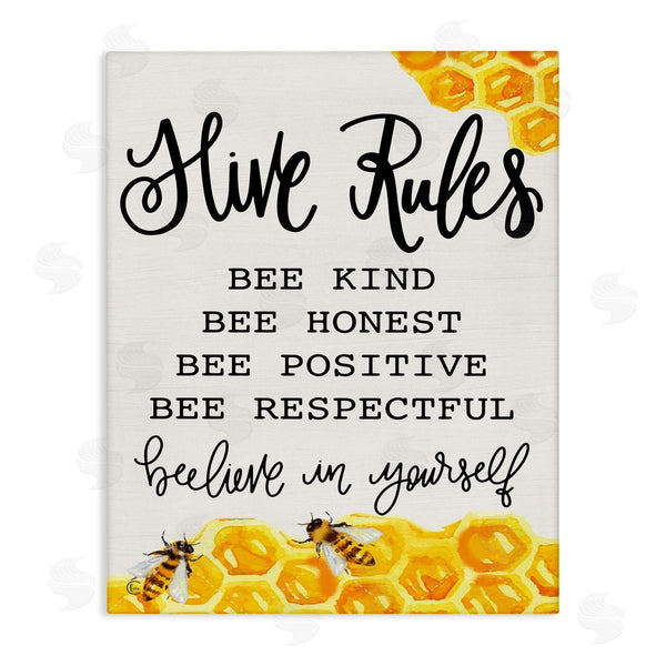 stupell industries Fearfully Made Creations | Hive Rules Bee Phrase Wall Art