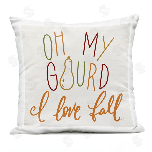 Stupell Industries Fearfully Made Creations | Oh My Gourd Autumn Calligraphy Phrase Printed Throw Pillow