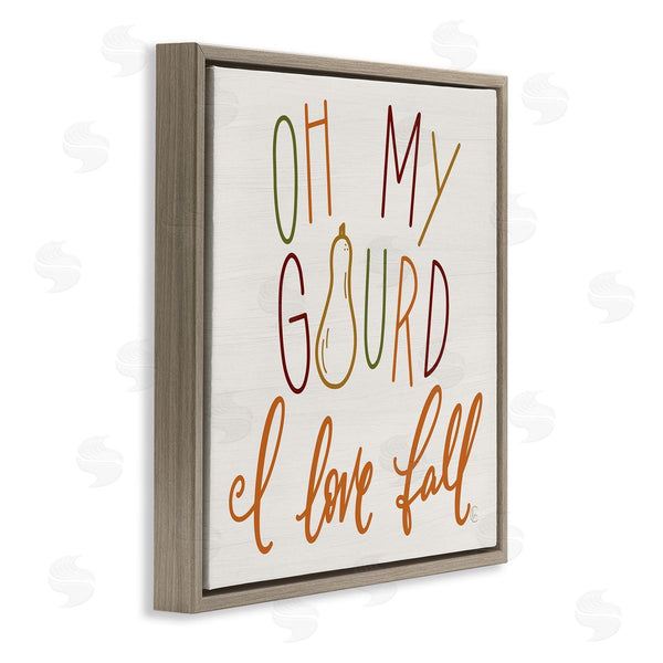 Stupell Industries Fearfully Made Creations | Oh My Gourd I Love Fall Funny Phrase Wall Art