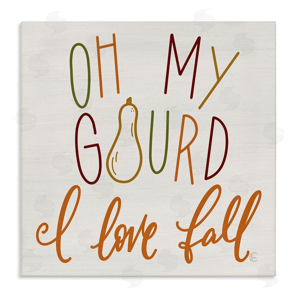 stupell industries Fearfully Made Creations | Oh My Gourd I Love Fall Funny Phrase Wall Art