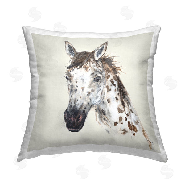 stupell industries Filippo Ioco | Charming Spotted Horse Printed Throw Pillow