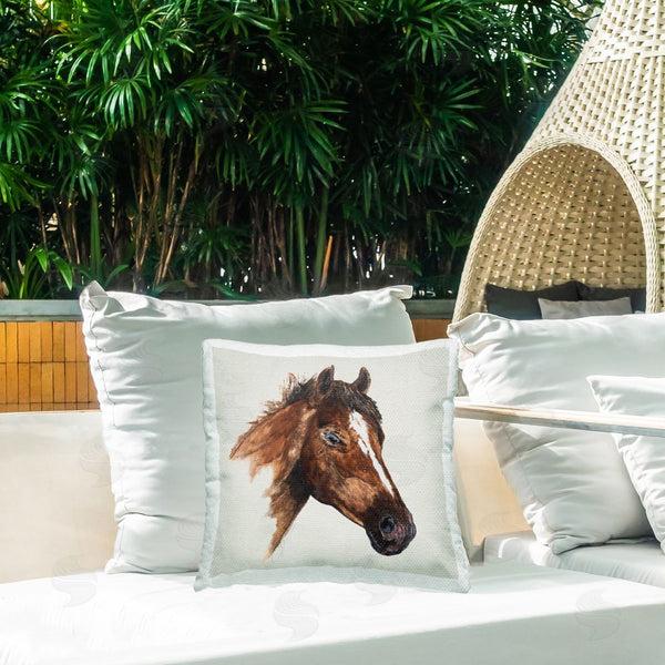 Stupell Industries Filippo Ioco | Detailed Brown Horse Printed Throw Pillow