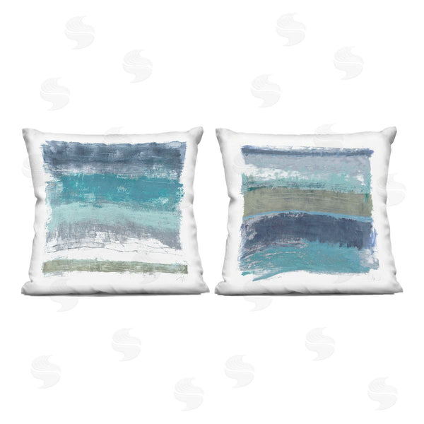 stupell industries Filippo Ioco | Weathered Abstract in Cool Tones Printed Throw Pillow Set