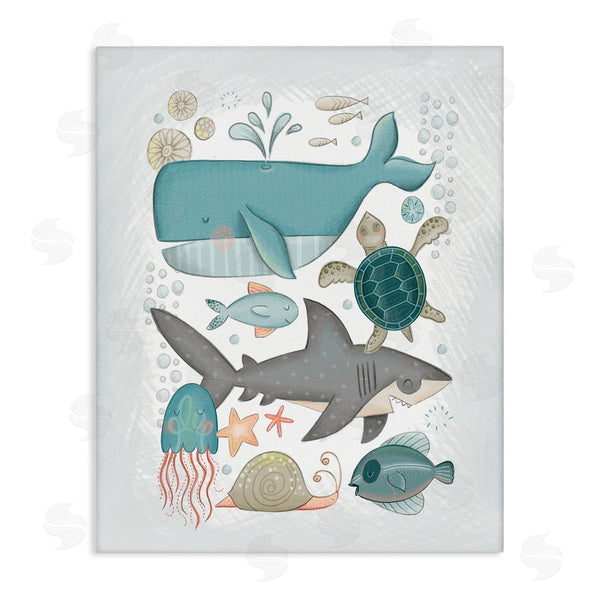 stupell industries Fineapple Pair | Blue Maritime Animals Wall Art