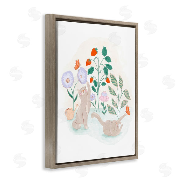 Stupell Industries Fineapple Pear | Cats Playing In Garden