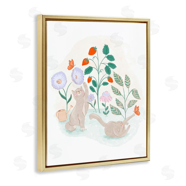 Stupell Industries Fineapple Pear | Cats Playing In Garden