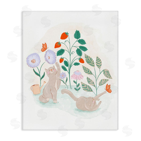 stupell industries Fineapple Pear | Cats Playing in Garden