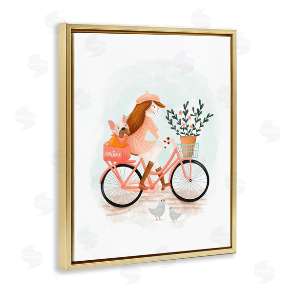 Stupell Industries Fineapple Pear | Paris Girl On Bike