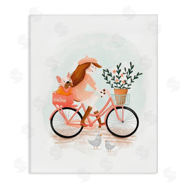 stupell industries Fineapple Pear | Paris Girl on Bike