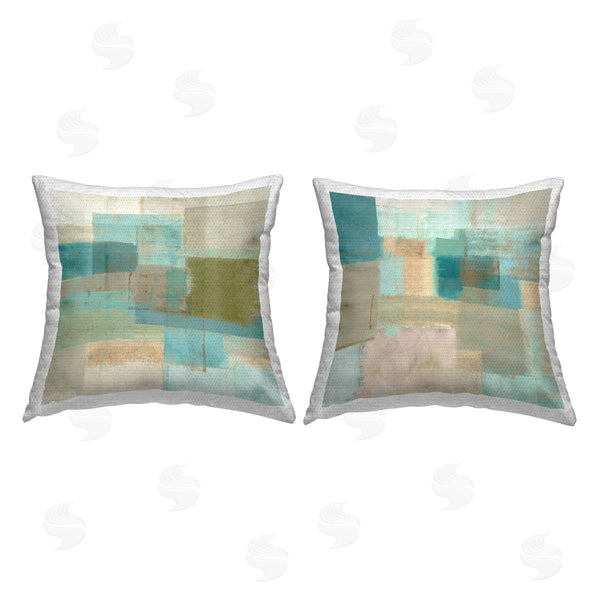 Stupell Industries Flora Kouta | Abstract Geometric Collage Printed Throw Pillow Set