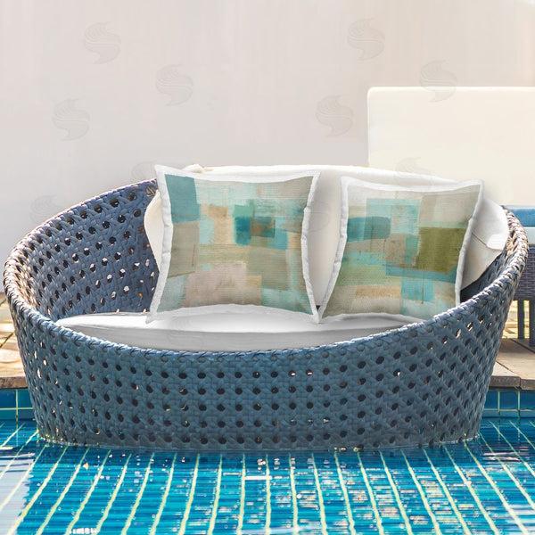Stupell Industries Flora Kouta | Abstract Geometric Collage Printed Throw Pillow Set