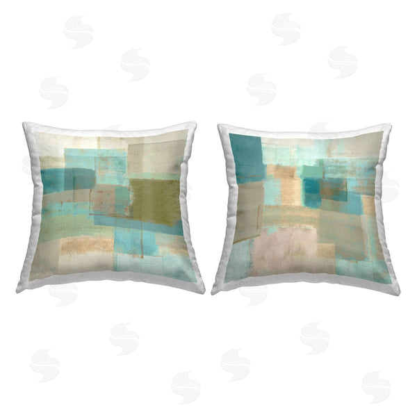 stupell industries Flora Kouta | Abstract Geometric Collage Printed Throw Pillow Set