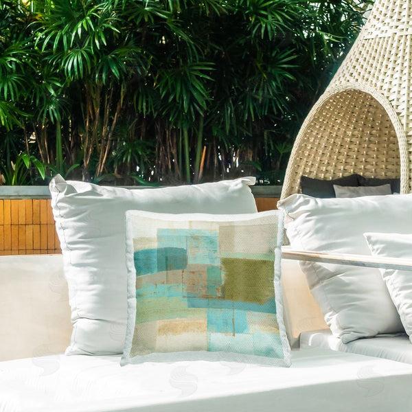 Stupell Industries Flora Kouta | Abstract Overlapping Shapes Printed Throw Pillow