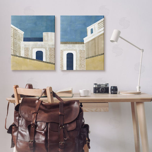 Stupell Industries Flora Kouta | Blocked Architecture Classic Tiled Building Wall Art