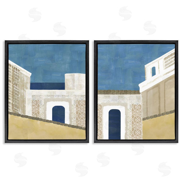 Stupell Industries Flora Kouta | Blocked Architecture Classic Tiled Building Wall Art