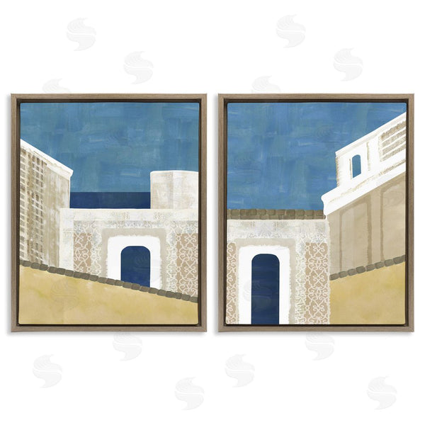 Stupell Industries Flora Kouta | Blocked Architecture Classic Tiled Building Wall Art