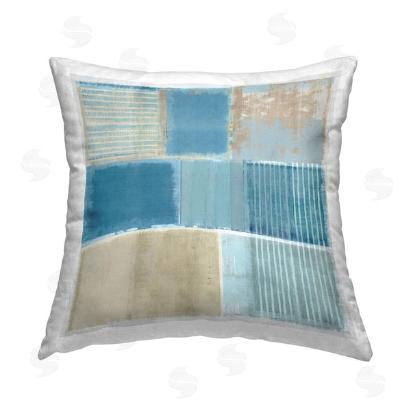 stupell industries Flora Kouta | Blocked Nautical Pattern Printed Throw Pillow