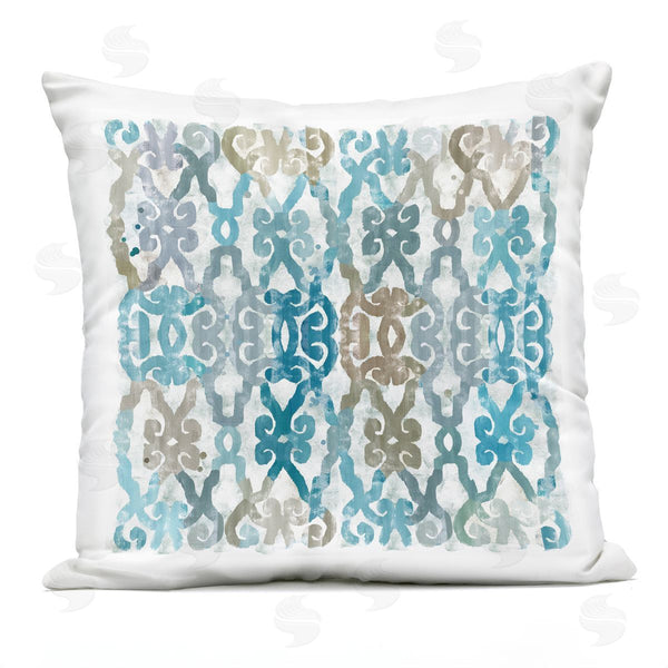Stupell Industries Flora Kouta | Blue Accent Boho Outline Pattern Printed Throw Pillow