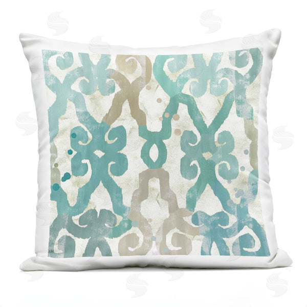 Stupell Industries Flora Kouta | Blue Geometric Outline Pattern Printed Throw Pillow