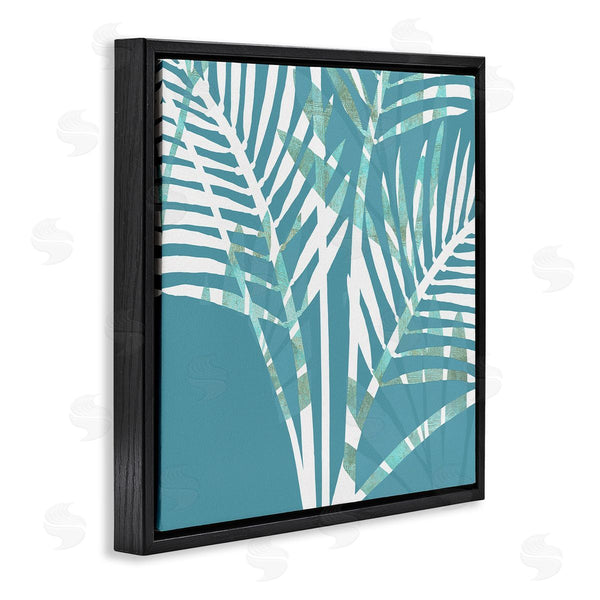 Stupell Industries Flora Kouta | Blue Modern Plant Leaves