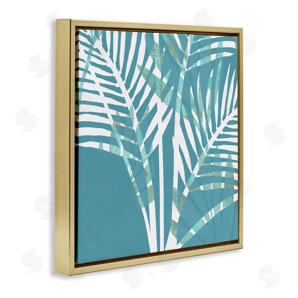 Stupell Industries Flora Kouta | Blue Modern Plant Leaves