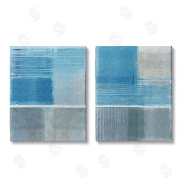 stupell industries Flora Kouta | Blue Rustic Abstraction